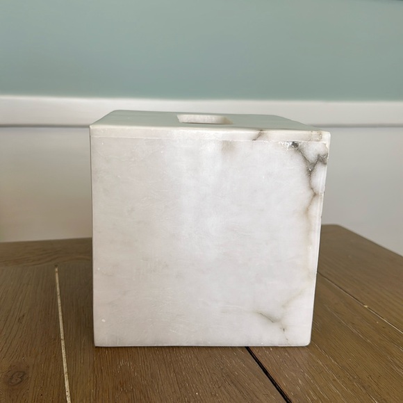 Genuine white alabaster marble stone tissue cover box vanity bathroom guest room - Picture 6 of 10